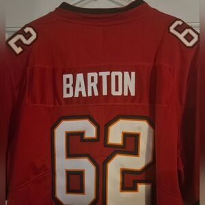 Tampa Bay Red Jersey with Number 62 and Barton Name